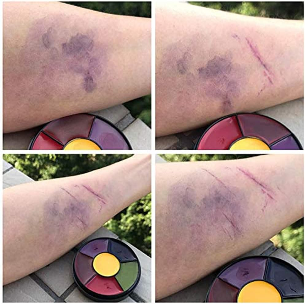 Mysense Liquid Latex Scar Wax SFX Makeup Kit for Fake Scars Wounds Burns with 6 Color Bruise Wheel Face Body Paint Stage Blood Coagulated Blood Gel and Spatula Sponges Q-Tips image number 3