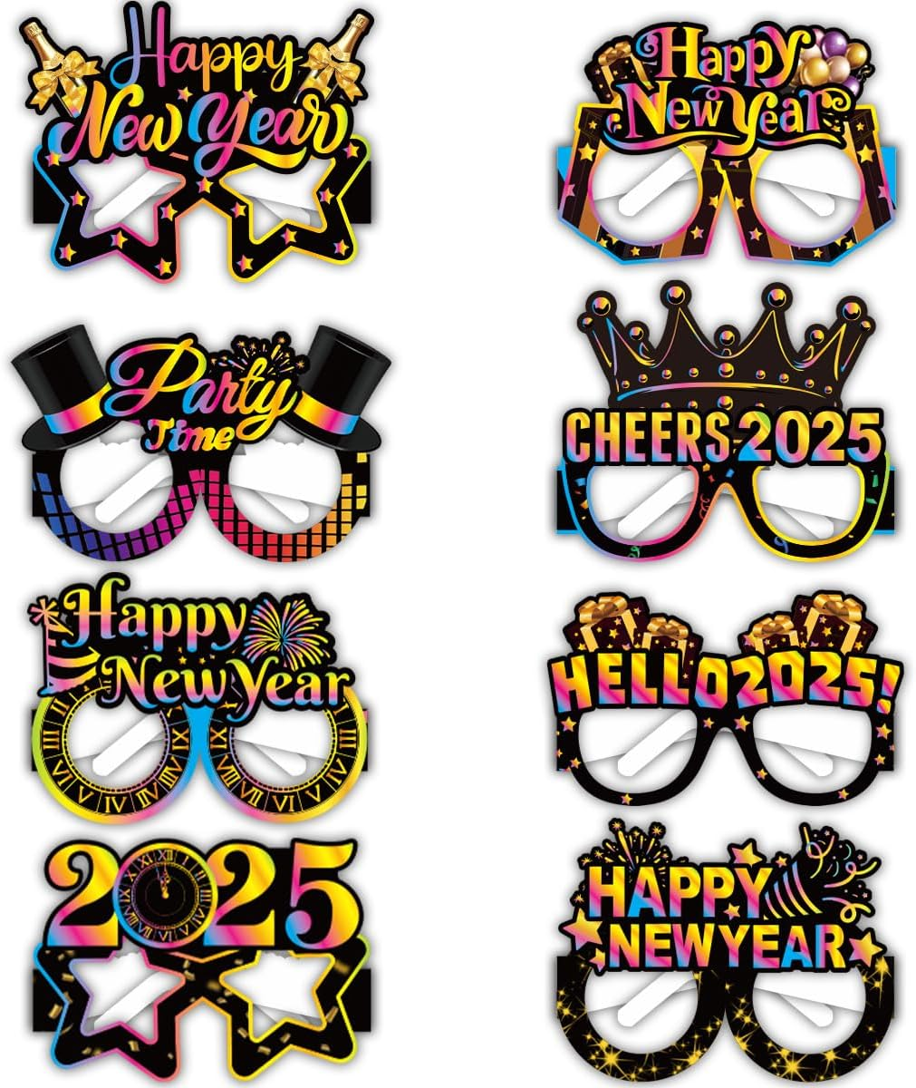 Happy New Year&rsquo;S Eve Glasses 2025 - Pack of 16 | New Year&rsquo;S Eve Party Supplies 2025 | Happy New Year Glasses 2025, Happy New Year Decorations 2025 | New Year&rsquo;S Glasses, New Year&rsquo;S Eve Decorations