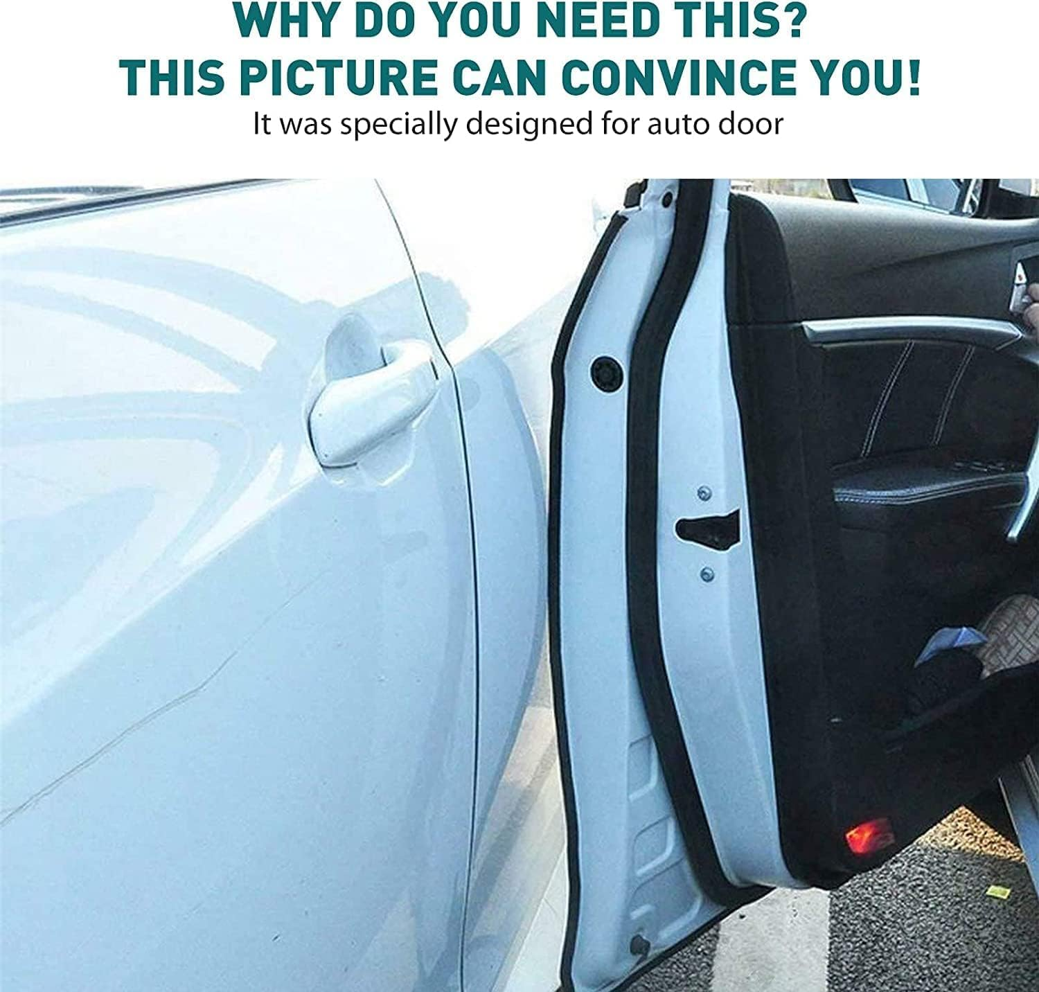 32Ft Car Door Edge Protector - Universal Fit without Glue U-Shape Car Door Edge Guards Car Trim Rubber Seal Fits for Sedans, Trucks, SUV, ATV, Boats image number 3
