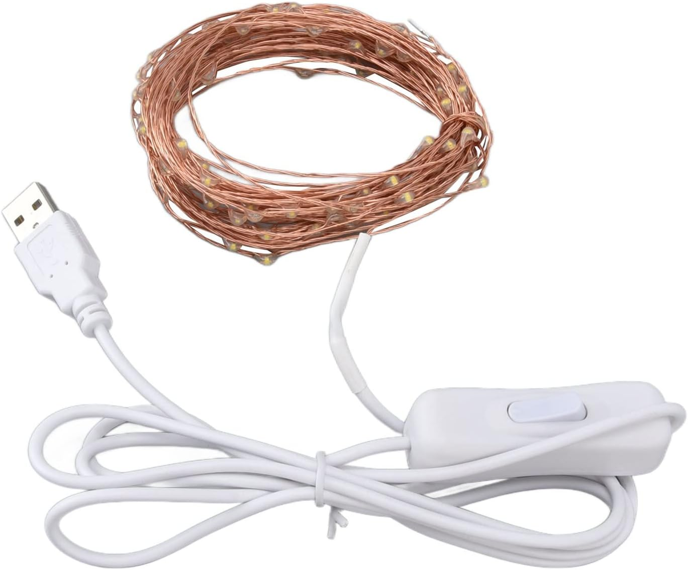 USB Copper Wire String Lights, 100 Leds 10M/32.8Ft DIY Safe USB Fairy String Lights for Outdoor image number 1