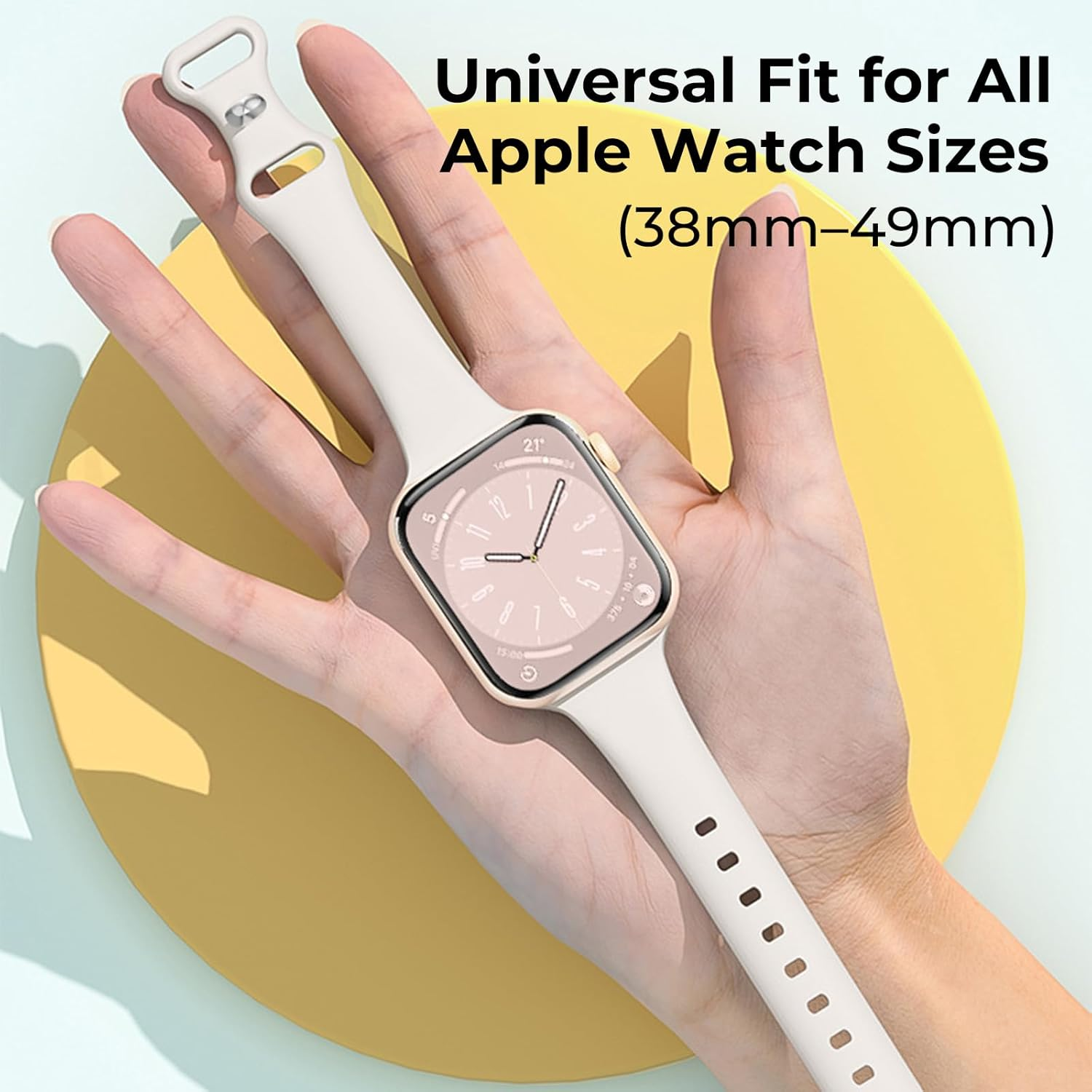 6 Pack Slim Bands Compatible with Apple Watch Band 49Mm 46Mm 45Mm 44Mm 42Mm 41Mm 40Mm 38Mm for Women,Soft Silicone Sport Strap for Iwatch Ultra 3/2/1 SE3/2/1 Series 11 10 9 8 7 6 5 4 3 2 1