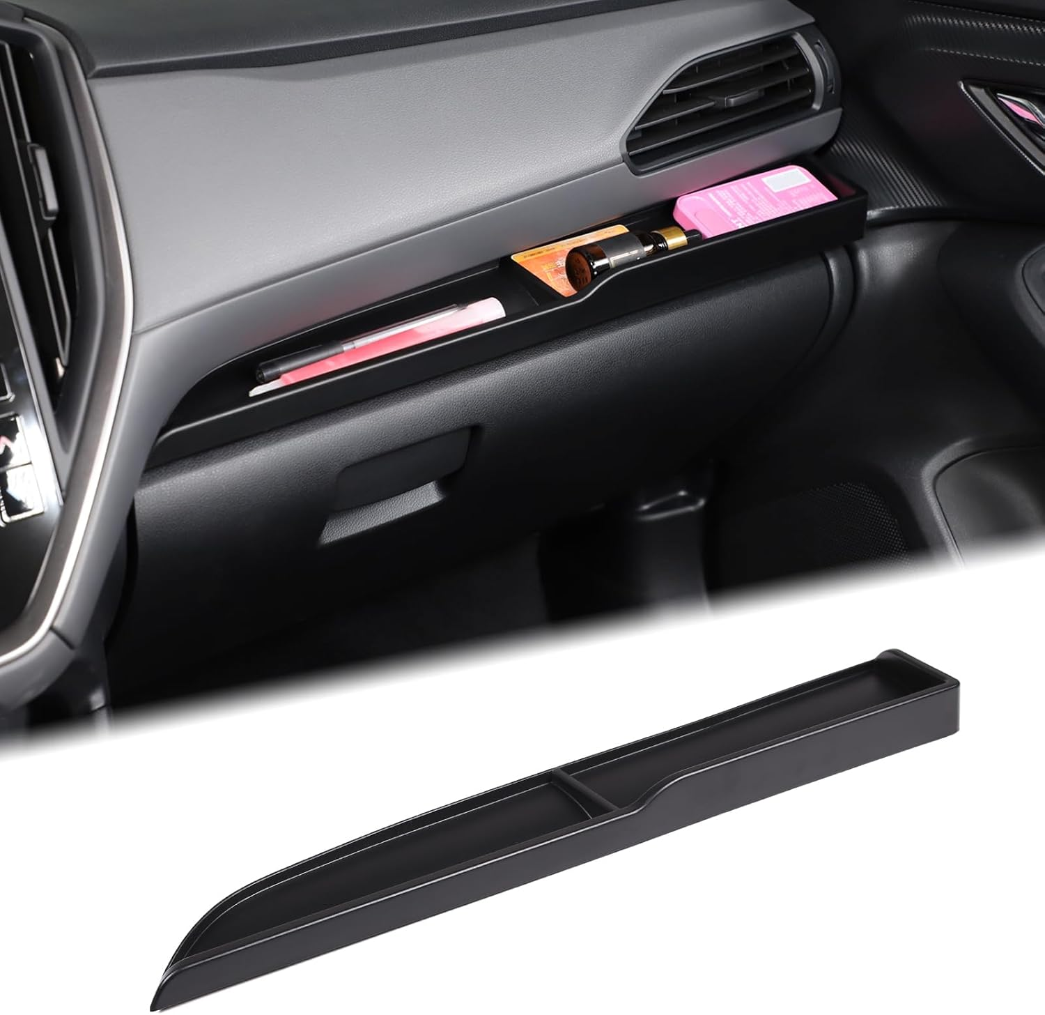 Aunginsy Passenger Dashboard Organizer Tray Compatible with Subaru Crosstrek 2024 2025 & WRX 2022-2024 Center Console Dashboard Table Tray Passenger Co-Pilot Side Storage Box Tray ABS Accessories