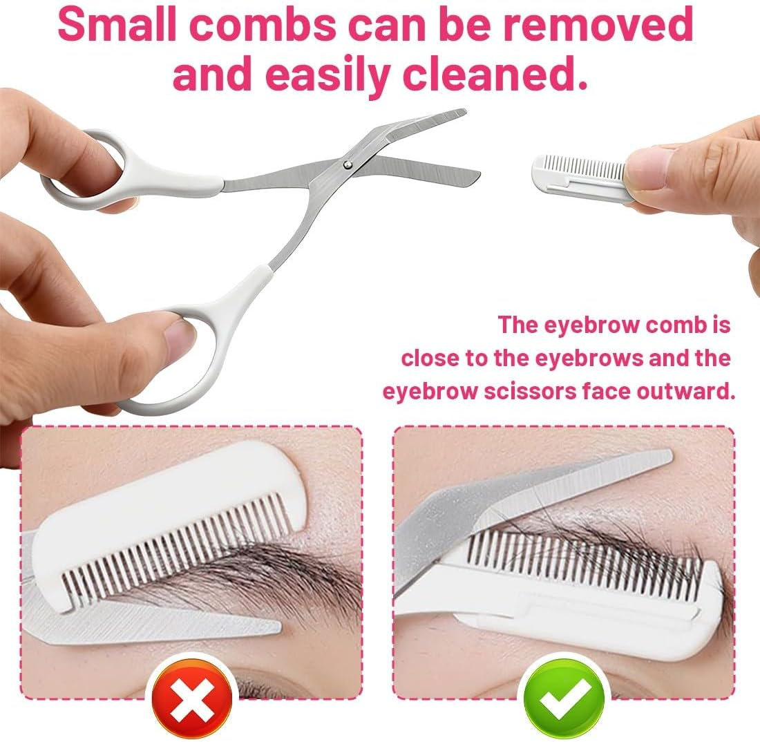 JYNXOR Tweezers, Tweezers, Eyebrow Plucking, Professional Precision Eyebrow Tweezers for Women and Men, Comes with Eyebrow Scissors, for Eyebrows, Beard image number 4