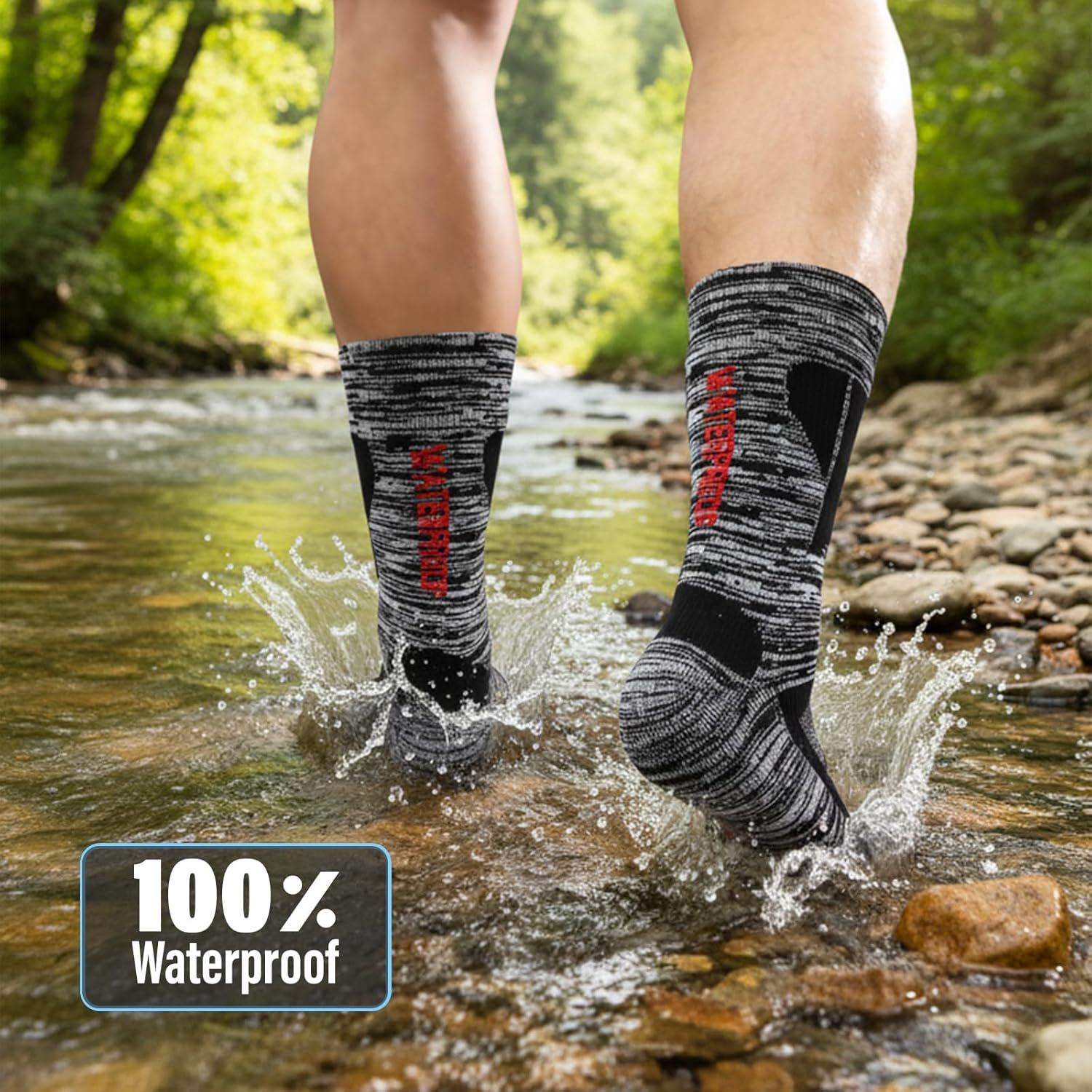 Supcomsta Unisex Waterproof Socks - Weatherproof & Breathable - Hiking, Wading, Ski, Fish - Aussie Climate for Men Women