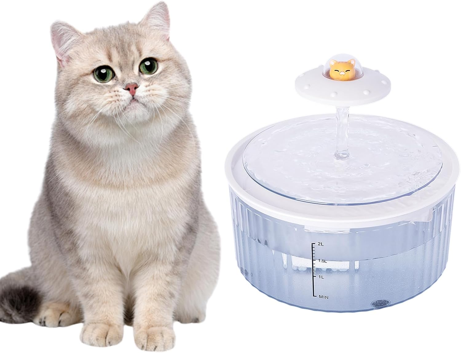 Drinking Fountains for Cats, 67Oz/2L Pet Fountain, Automatic Cat Water Fountain Dog Water Dispenser with Safety Auto-Off System for Cats, Dogs, Multiple Pets image number 1