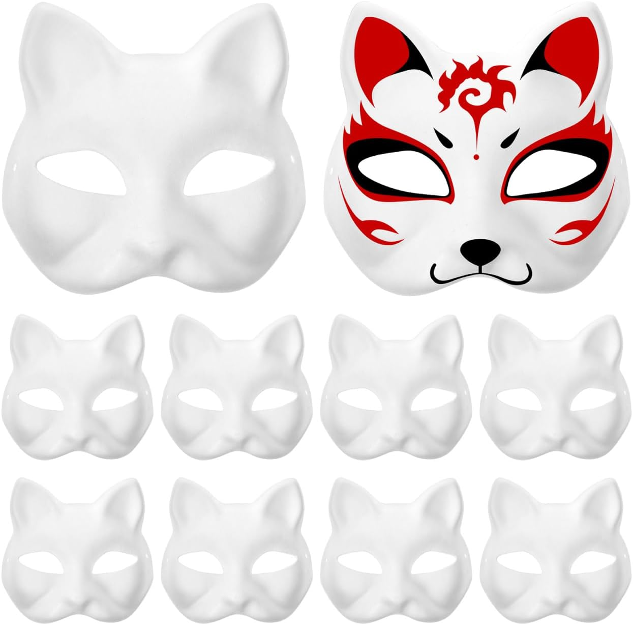 Blank Mask Diy Craft Kits - 15 Pack White Paintable Masks for Mardi Gras Halloween Cosplay Classroom Art Projects