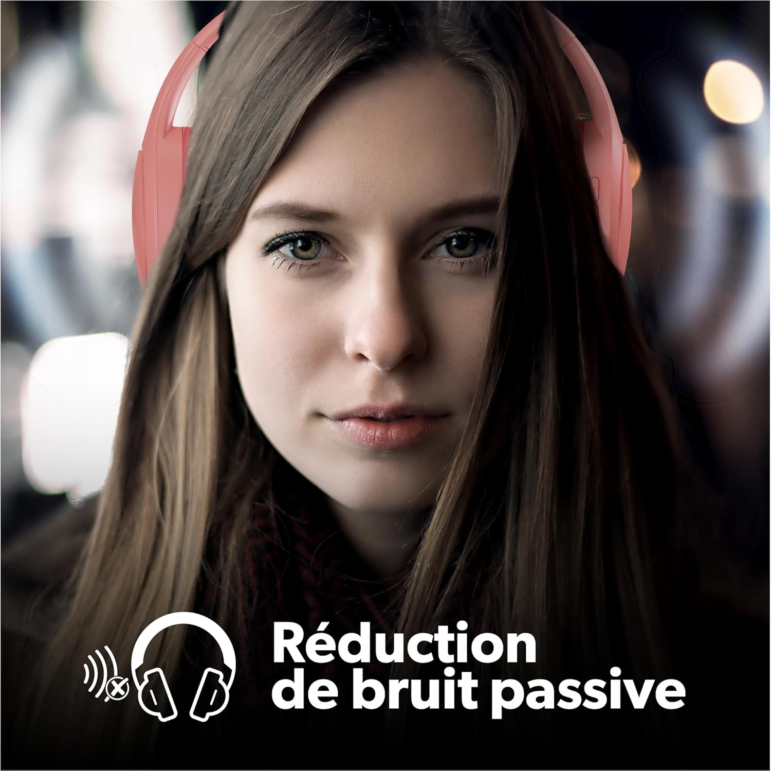 T'NB Wireless Headphones, Foldable Passive Noise Cancelling Headphones with Bluetooth Connection, Stereo Sound with Built-In Microphone, Battery Life up to 30 Hours - Pink image number 3