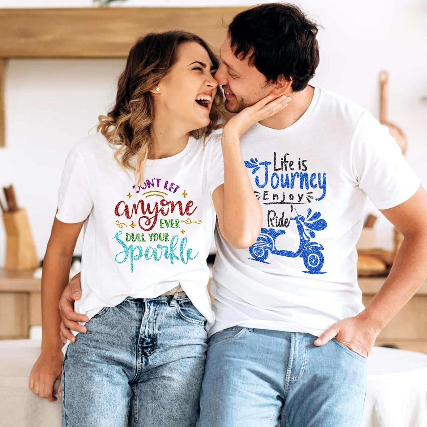 Tintnut Glitter HTV Heat Transfer Vinyl - 16 Sheets 12"X12" Colorful Glitter Heat Transfer Vinyl Shinny Glitter Iron on Vinyl for T-Shirts Glitter HTV image number 1