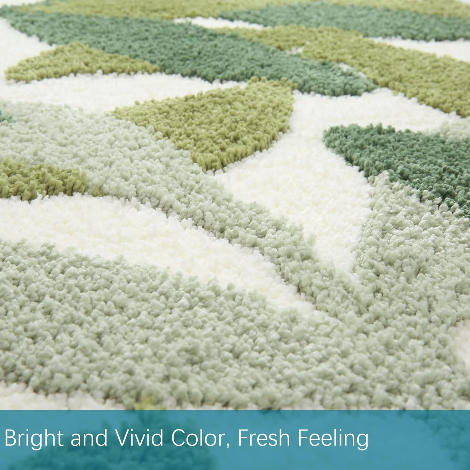 Zebrasmile 31.5 X 19.5IN Green Leaves Microfiber Strong Water Absorption Bath Rug Tower with Non Slip Back inside Entryway Door Mat for Bathroom Floor Indoor Doormat image number 2