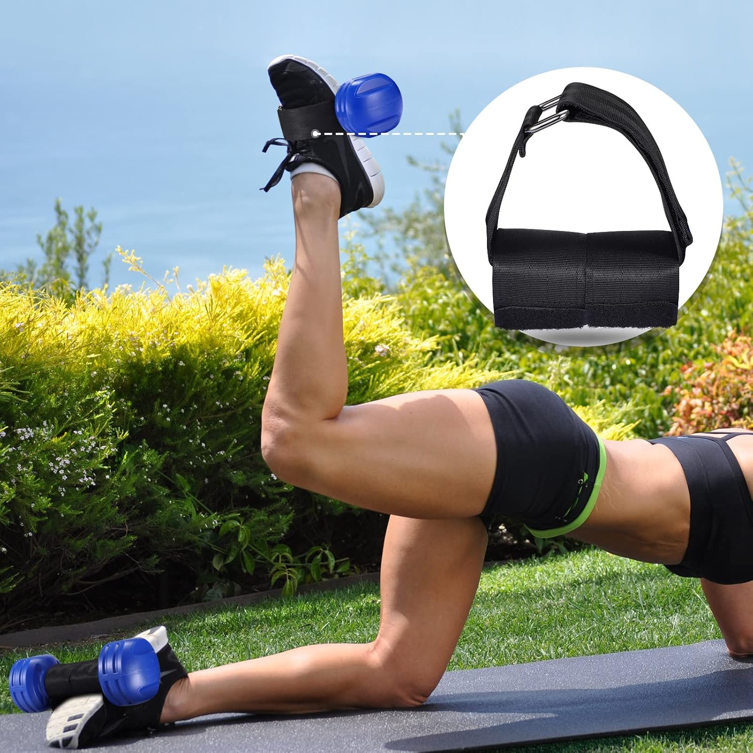 TOBWOLF 2PCS Tibialis Trainer, Adjustable Weights Dumbbell Ankle Straps, Ankle Weights Lifting Foot Weights Ankle Band for Leg Curl Kickbacks Leg Extensions Booty Workouts Lower Body Strength Training image number 2