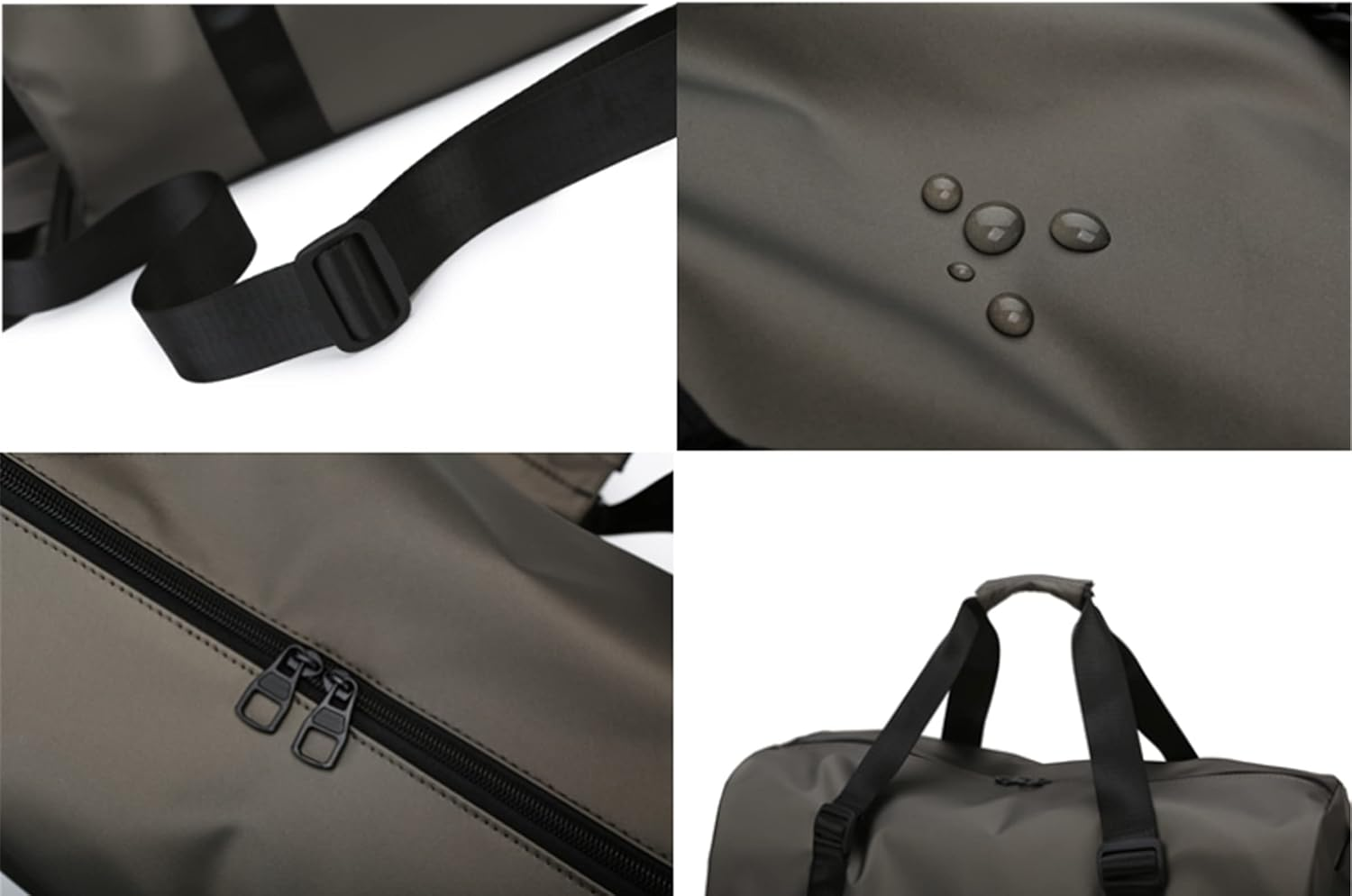 Gym Sport Bag Men Women, Travel Duffle Bag with Shoes Compartment and Wet Pocket, Big Capacity Weekend Overnight Bag with Shoulder Strap for Gym Sports Travel Swimming Camping, Black, Sports Gym Bag - Black image number 4