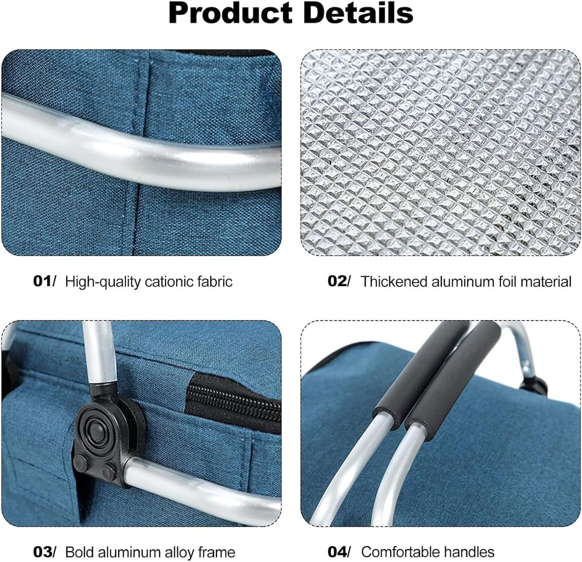 Folding Picnic Basket Oxford Cloth Insulation Basket Multi-Functional Picnic Bag Outdoor Ice Bag Thickened Aluminum Foil Ice Basket Manufacturer