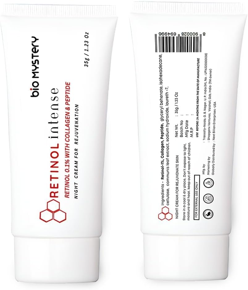 Bio Mystery Retinol 0.1 Intense Cream with Collagen & Peptide (35 Gram / 1.23 Oz) image number 4