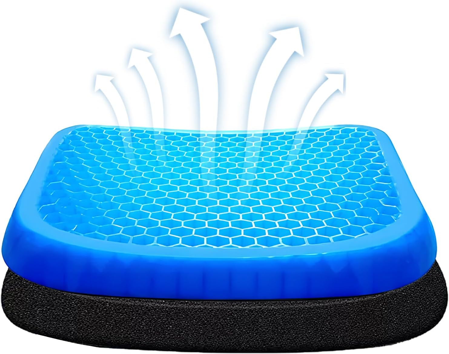 Opakawpop Soft Sitter Cushion Gel Seat Cushions for Sitting Pressure Sore Cool Honeycomb Cushion for Pressure Relief Breathable Coccyx Sciatica Pain Cushion for Long Sitting Home Office Car