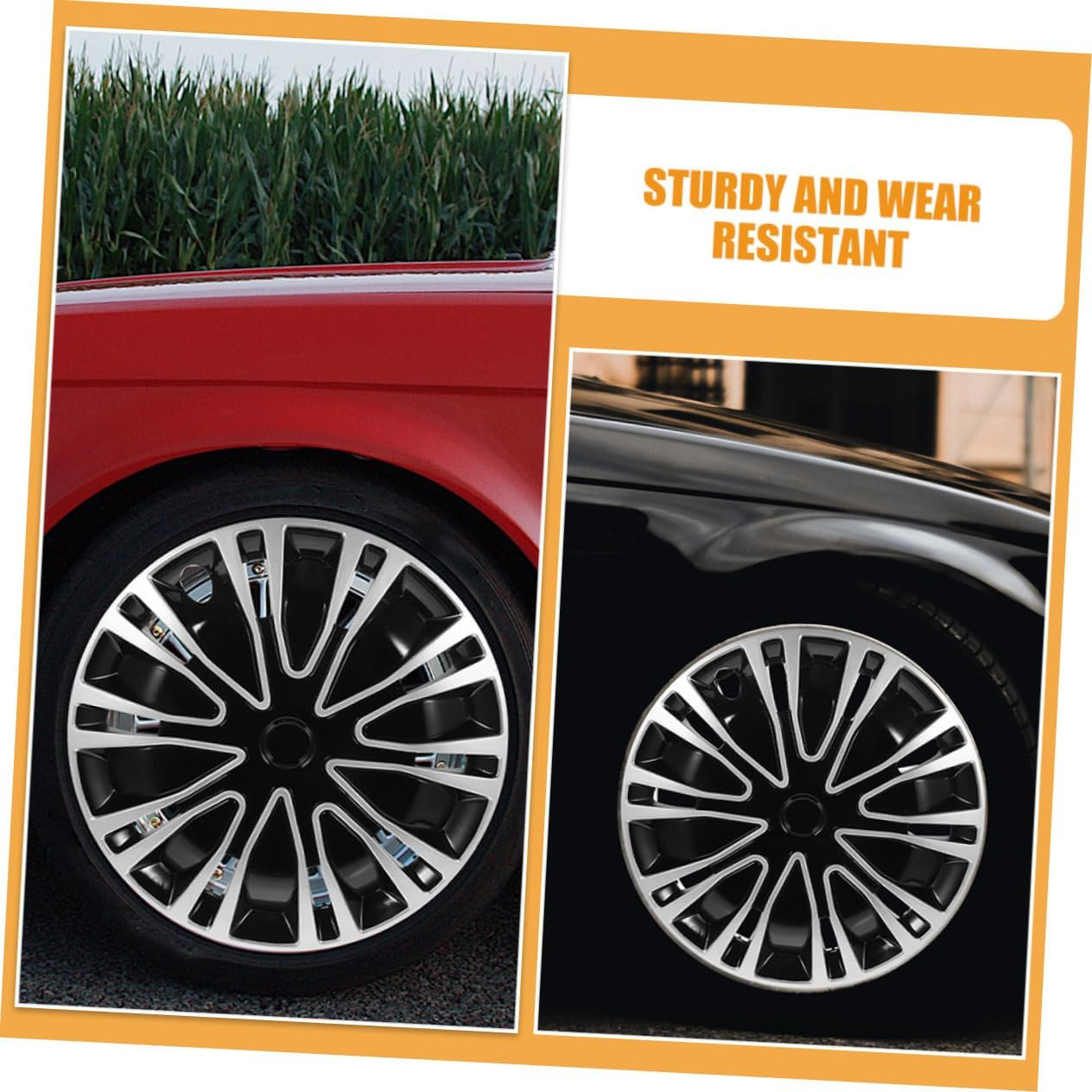 2Pcs Car Rim Covers Hubcap Decorative Wheel Rim Covers SUV Automotive Hub Caps image number 4