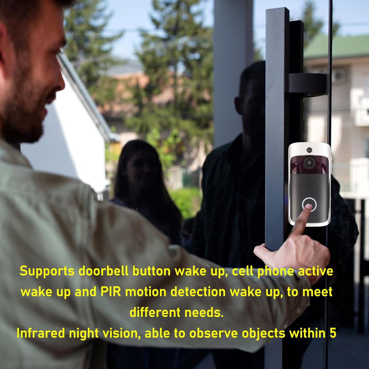 Video Doorbell, Smart Wifi Blink Doorbell Camera Controls App Alerts, Wireless Video Doorbell Camera with Night Vision, 720P 140&deg; Wide Angle Lens, Motion Detection