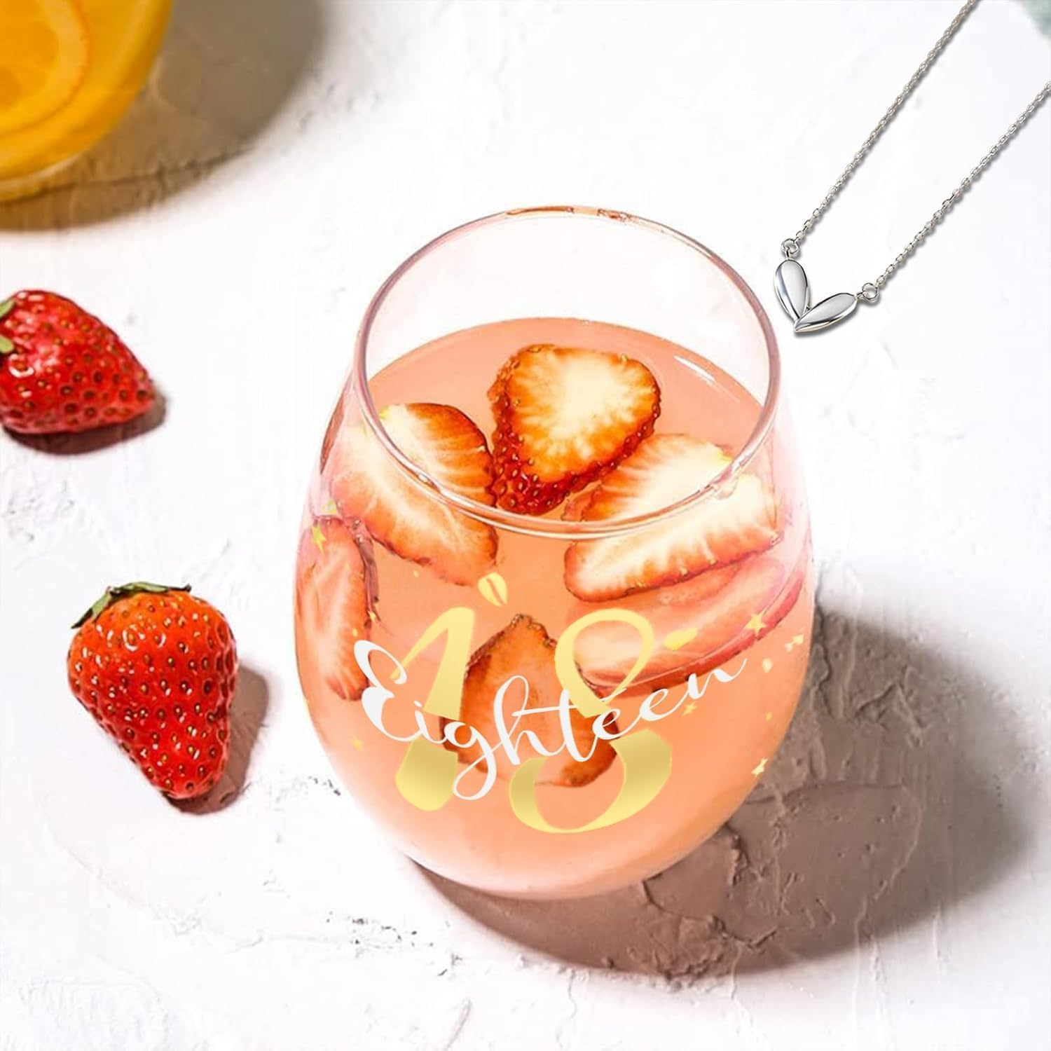 18Th Birthday Gifts for Girls Stemless Wine Glasses Personalised Birthday Gifts for Women Girls Unusual 18Th Birthday Decorations Gifts Presents for Women Best Friend Sister Birthday Glasses image number 4