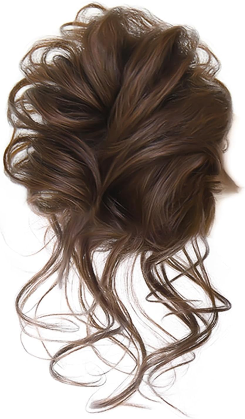 Curly Hair Buns,Synthetic Messy Claw Clip Hairpiece,Hair Cover for Women Accessories (Light Brown) (Light Brown)