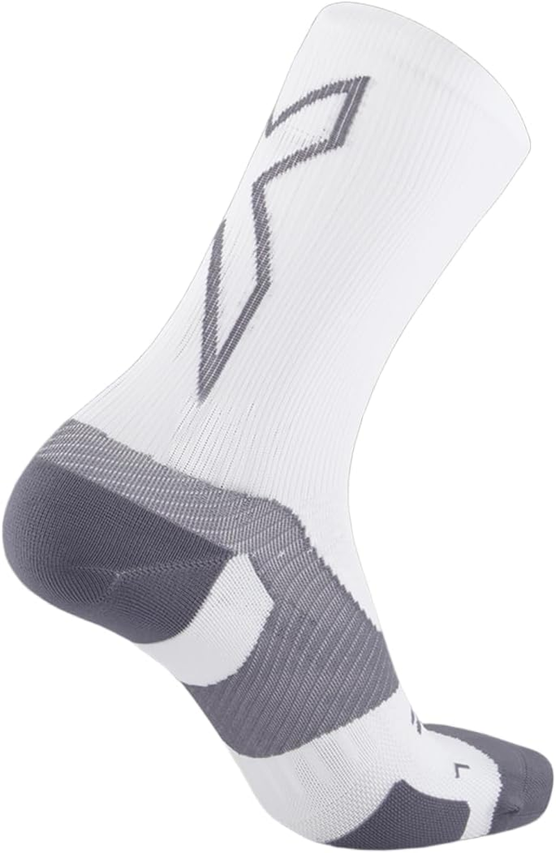2XU Unisex Vectr Light Cushion Crew Socks White/Grey Small image number 3
