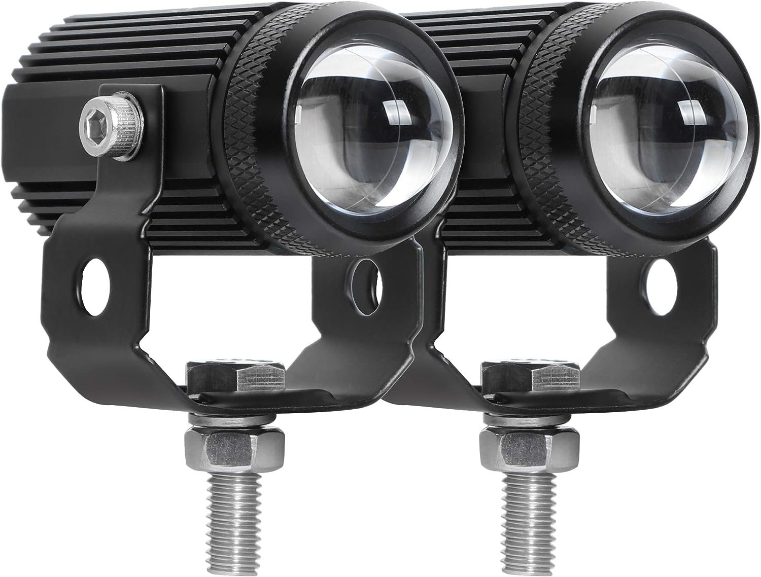 EXZEIT Led Driving Light for Motorcycle, High Low Beam Function 1.3'' Fog Lights Aux Light for Motorcycle E-Bike ATV UTV, 12/24V, 30W, 6000 Lumens 2 Pcs (White Light)