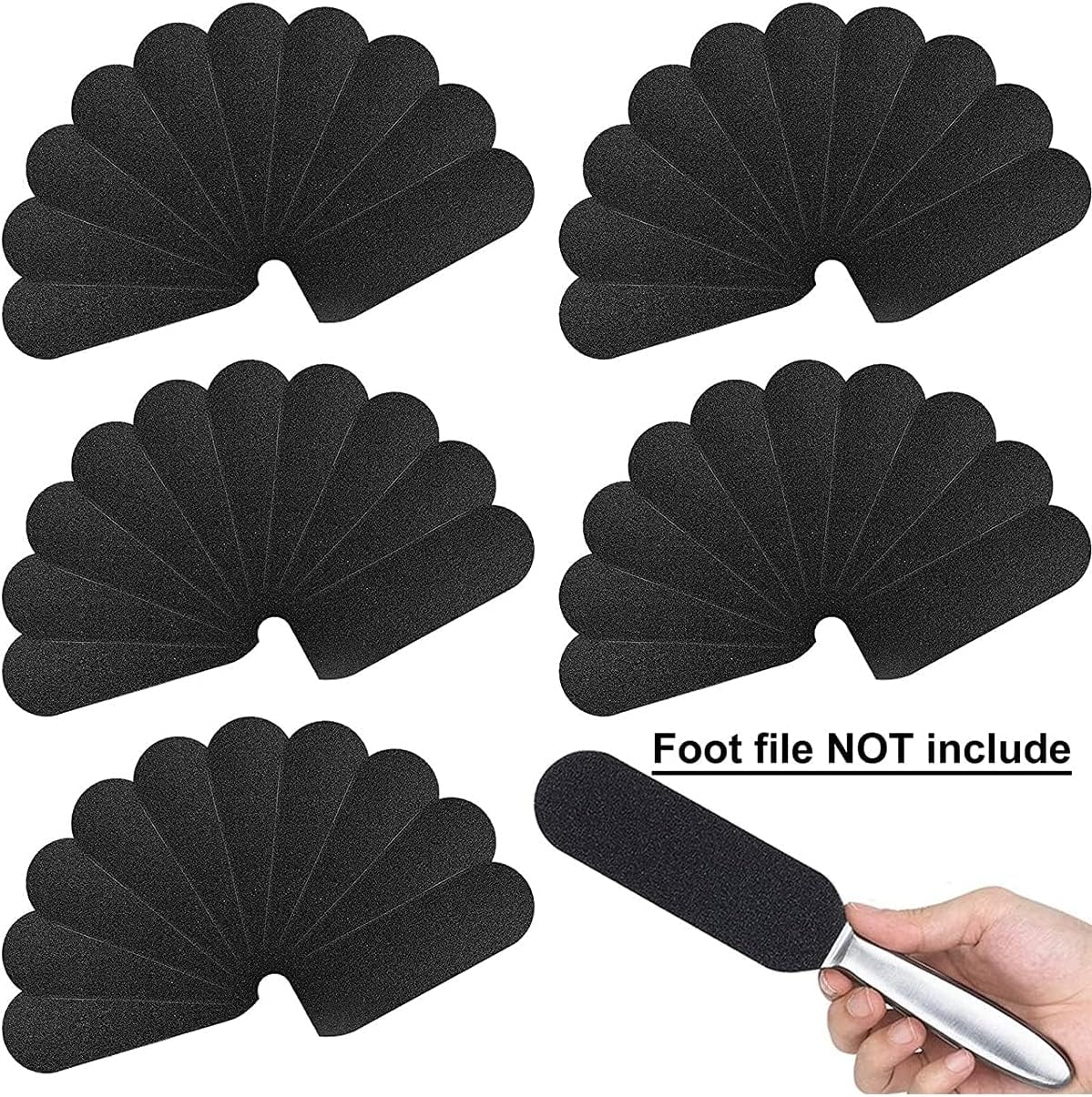 EBANKU 100Pcs Foot Files Refills Foot File, Reusable Stainless Steel Cracked Skin Corns Callus Remover, Feet Rasp Pedicure Sandpapers Replacement Pads Easy Feet Scrubber for Bath Pedicure Salon