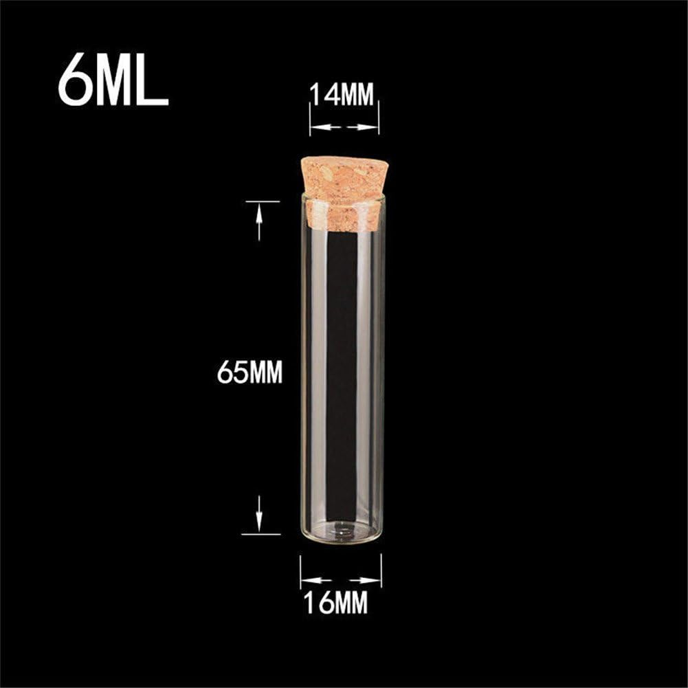 50Pcs 6Ml Mini Clear Glass Bottles with Cork Small Tiny Vials Jars Containers Cute Wishing Bottle Mini Glass Jars Glass Test Tube (16X65X14Mm)&hellip; image number 5