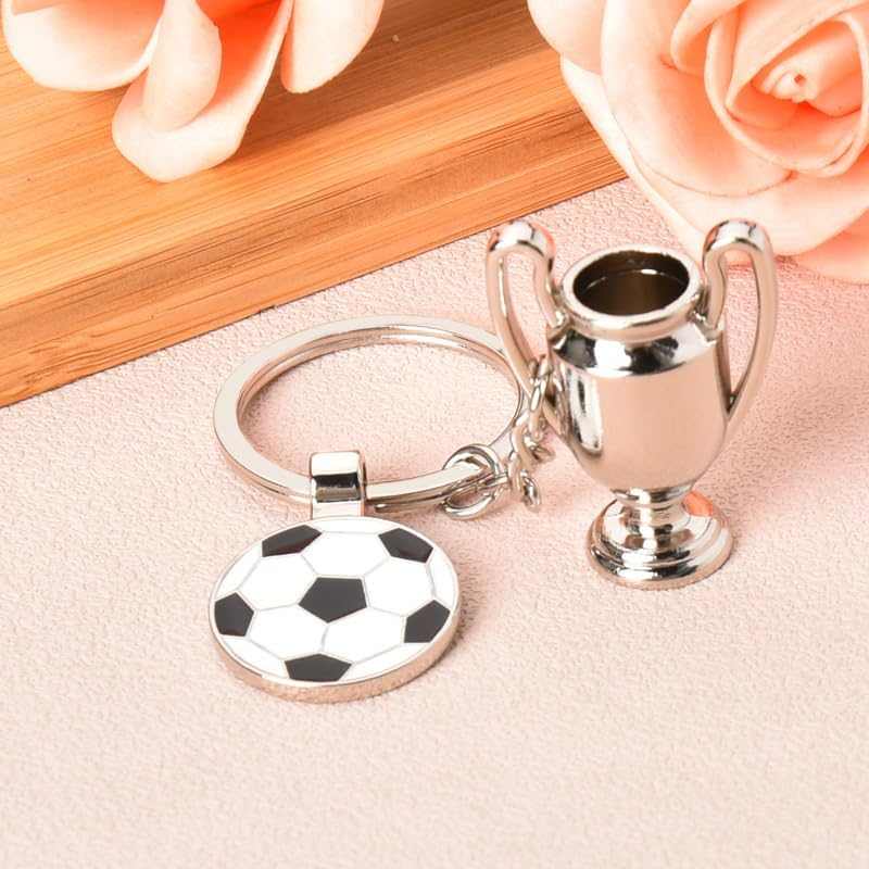 Soccer Gifts Keychain for Girls Boys Football Keychain for Dad Mom Birthday Gifts for Soccer Players Gifts for Men Women Soccer Lovers Gifts for Football Championship Trophy Keychain image number 3