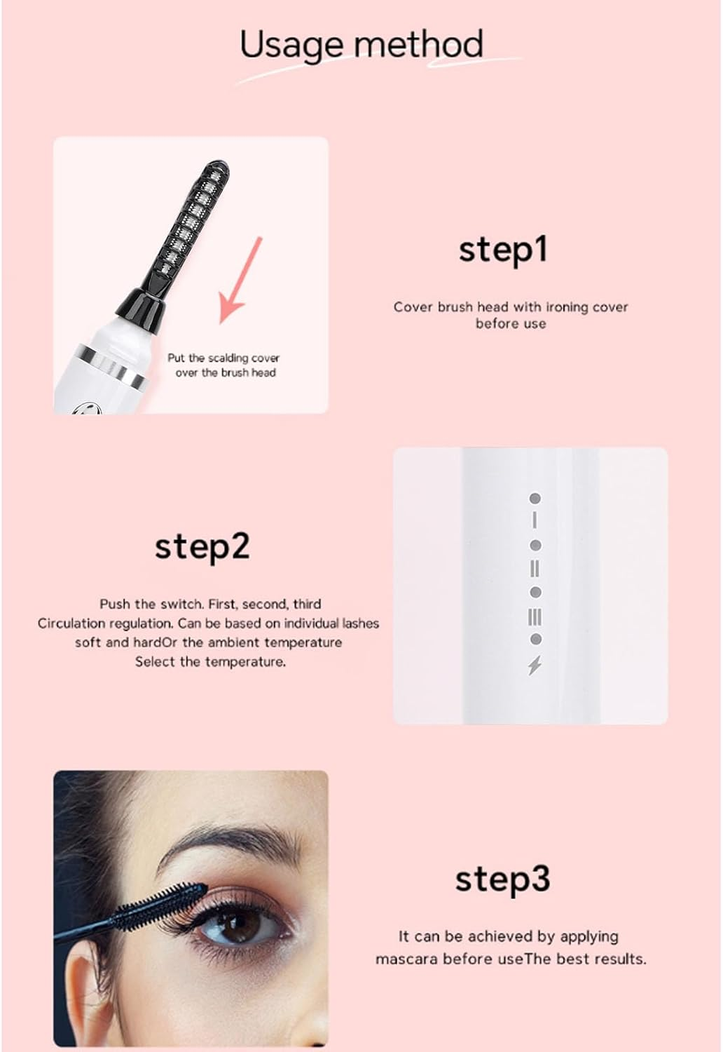 Bewinner Electric Heated Eyelash Curler - Rechargeable Mini Eyelash Curler with Smart Temperature Controlled, Compact Heated Lash Curler for Quick Heating Curling (White) image number 3