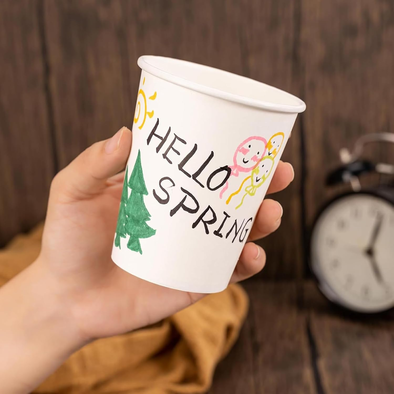 Aping 300 Pack Paper Cups 8 Oz, Disposable Coffee Cups, Paper Coffee Cups 8 Oz, White Hot/Cold Beverage Drinking Cups for Water Juice or Tea, Office Party Home Travel image number 4