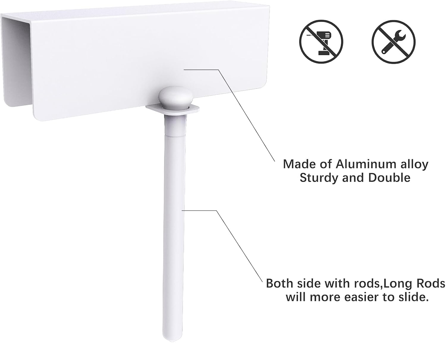Metal Bifold Door Lock - Double Door Child Safety Locks Keep Toddler, Cats&Dogs Out of Closets, Cabinets, Pantry - No Need Install (2PC) image number 6