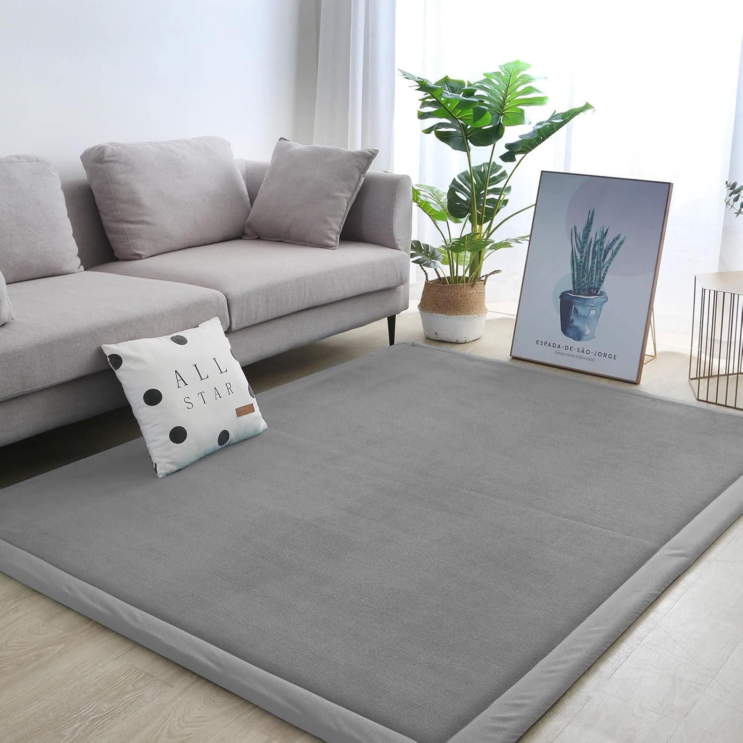 Marlow 120&times;200Cm Coral Velvet Area Rug,3Cm Thick Non-Slip Fluffy Short Pile Crawling Rug, Baby Play Mat,Nursery Modern Washable Soft Rug Yoga Tatami Mat for Children'S Room, Living Room，Bedroom (Blue)