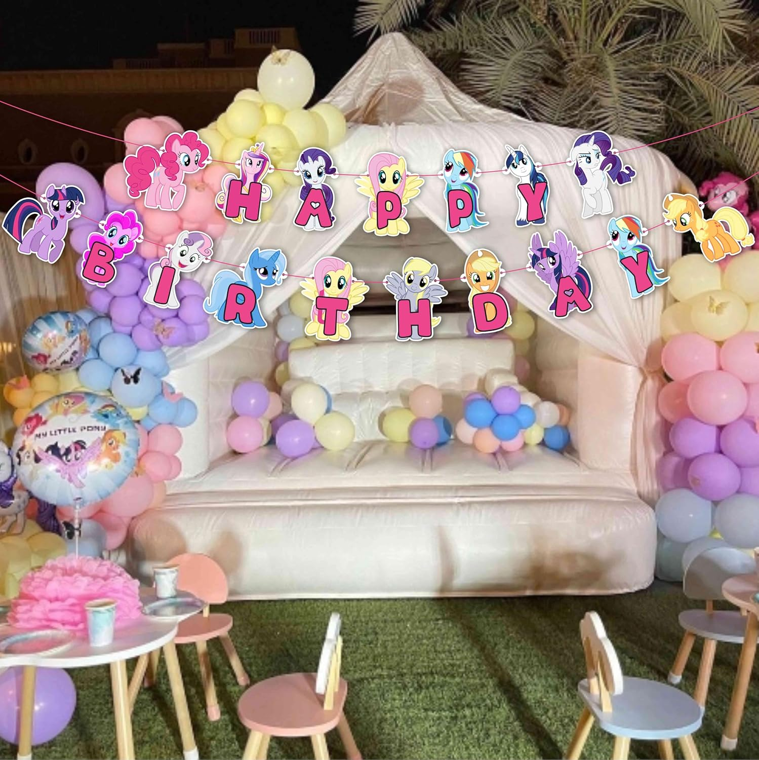 My Little Pony Happy Birthday Banner &ndash; Adorable Pony Characters in Vibrant Colors &ndash; Perfect for Kids&rsquo; Birthday Parties image number 4