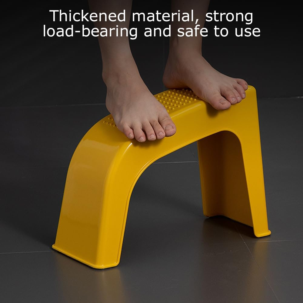 Shower Foot Rest,Pedicure Stool,Pedicure Foot Rest Stand,Household Stool,For Home,Bathroom,Dormitory,Apartment for Pedicure, Manicure, Nail Art, Nail Clipping (Yellow) - White image number 3