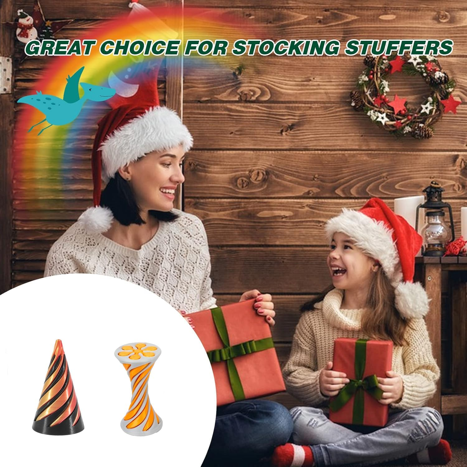 2Pack 3D Printed Spiral Fidget Toys image number 1