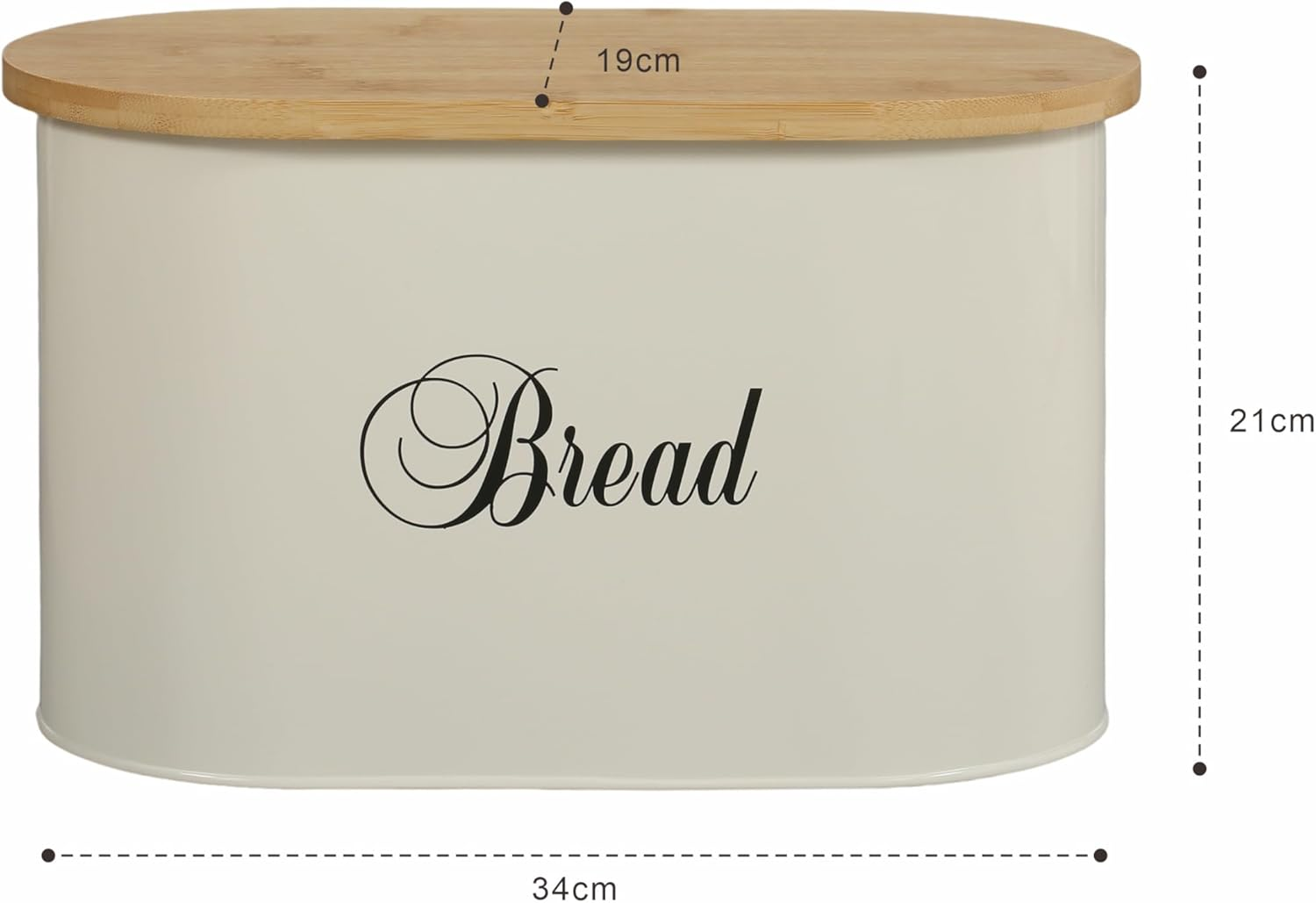SOQ Kitchen Bread Bin with Bamboo Chopping Board Lid