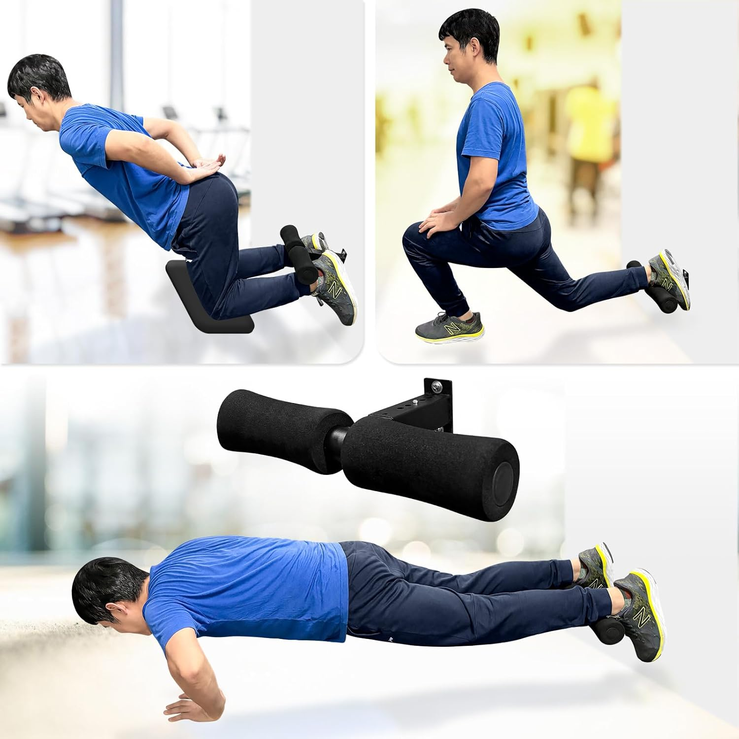 Xonyicos Wall Mounted Nordic Hamstring Curl - Lat Pulldown Machines and Sit up Exercises -Versatile Workout Tool for Nordic Curls Spanish Squats Core Twists,Enhance Your Core Strength and Leg Curls image number 1