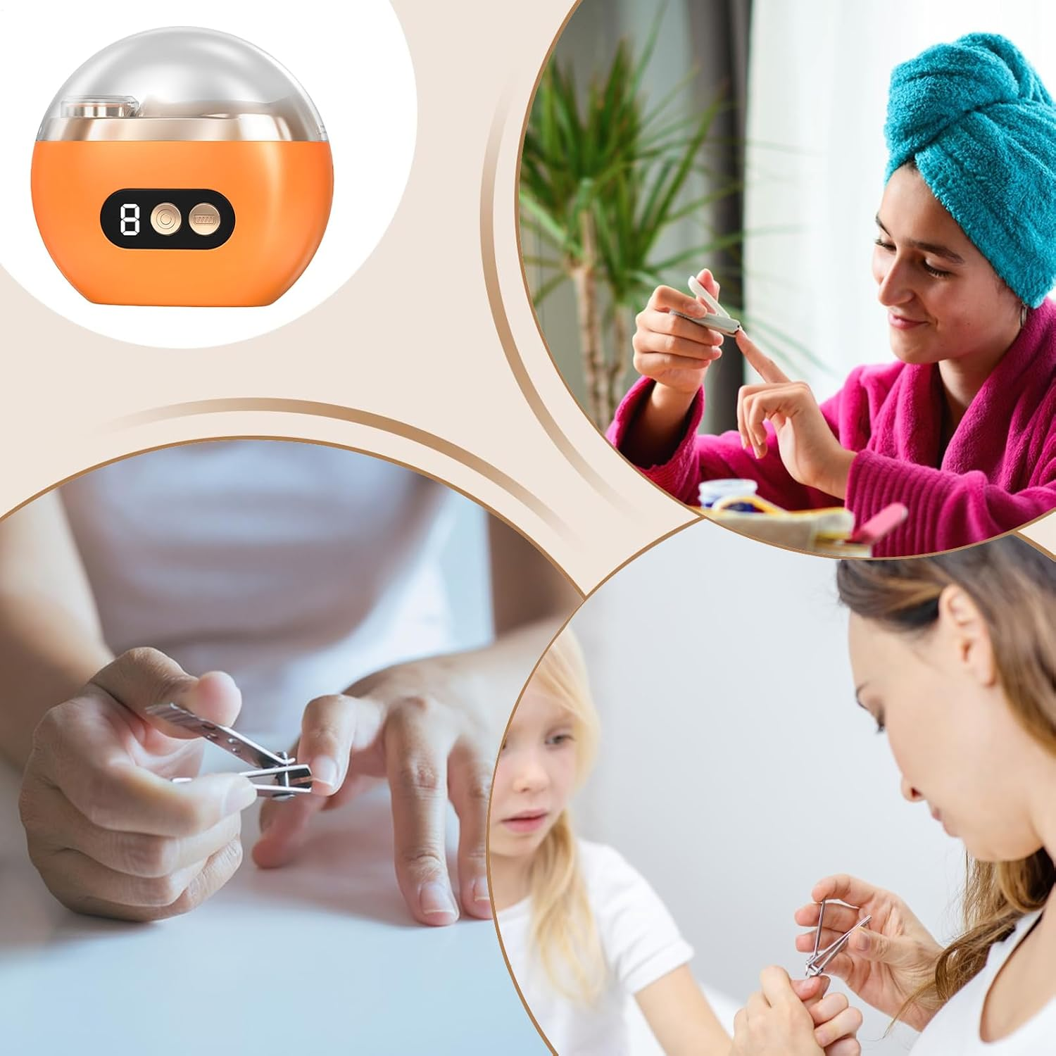 Electric Nail Clipper, USB Rechargeable Fingernail Cutter, 2.95X3.35 Inches, 3-Speed Setting, LED Light, Portable Design, Ideal for Home, Salon, Elderly, Seniors, Baby Care, Travel image number 3