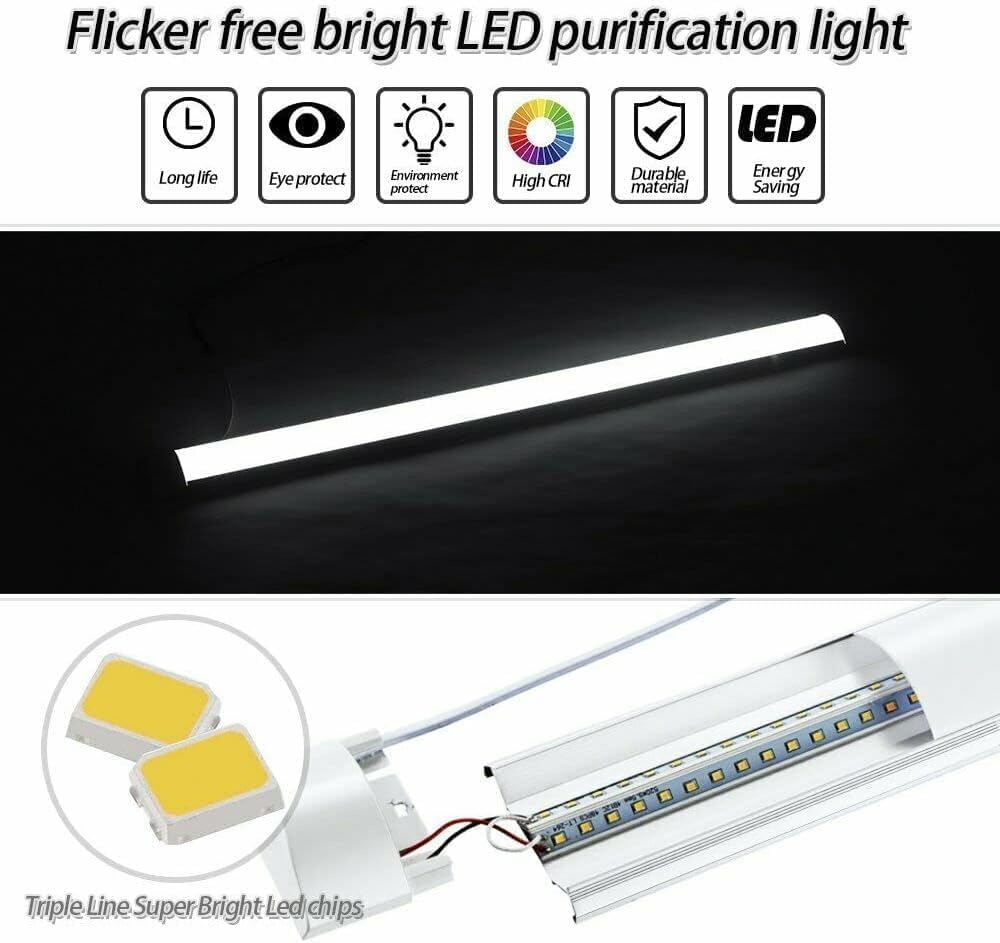 Kirli 120Cm 4FT 36W Slim LED Batten Tube Light Linear Ceiling Panel down Lights (120CM 36W 3Pcs) image number 5