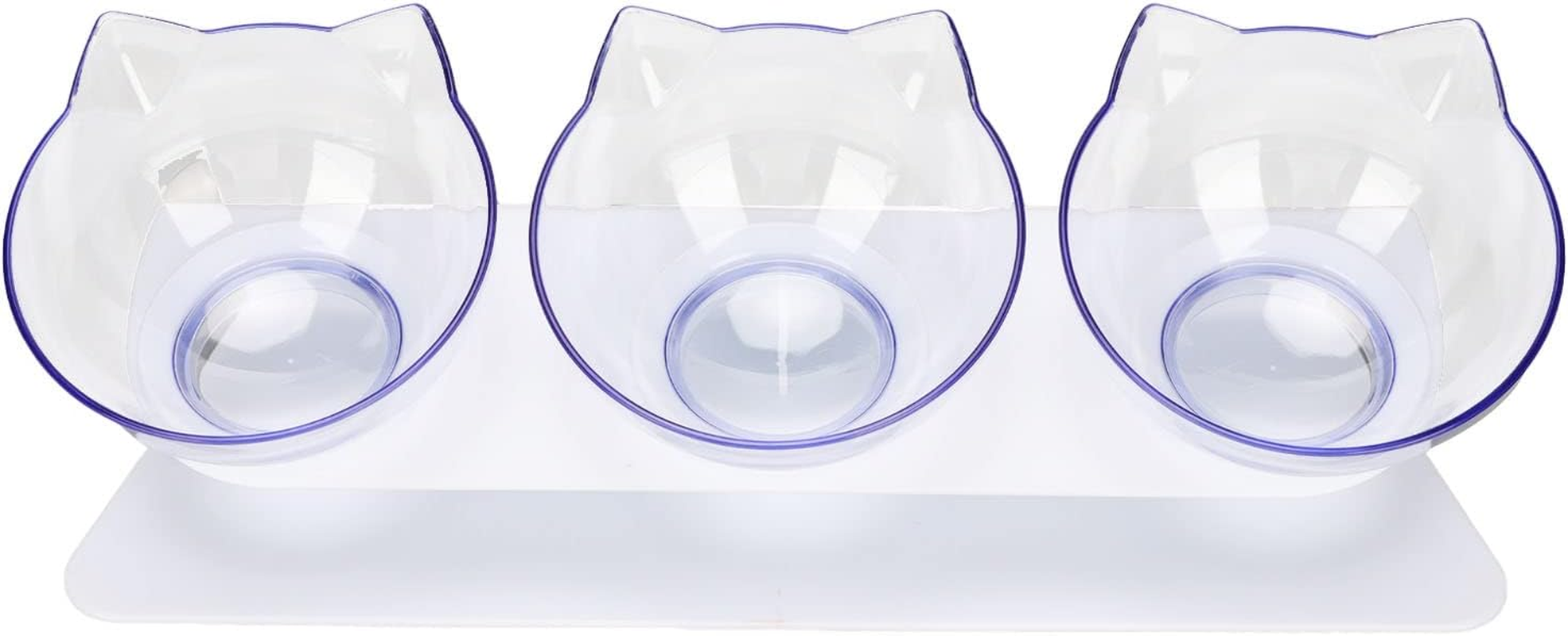 Pssopp 3 Raised Feeding Bowls for Cats Transparent Removable Raised Feeding Bowls Water Raised Feeding Bowls for Cats and Small Dogs image number 1