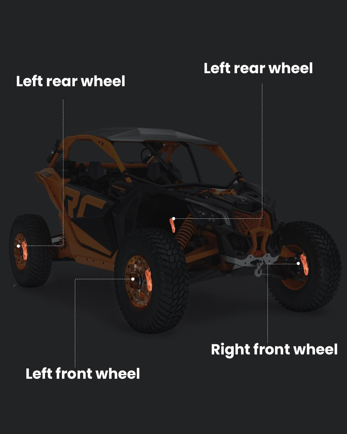 Sintered Brake Pads for Can-Am Maverick X3 & X3 Max 4X4 XRS DPS 2017-2024,2019-2021 Maverick Trail 800 1000 Sport 1000 EFI MAX 1000R Turbo R Traxter T HD5 HD8 HD10, High Braking Performance image number 4