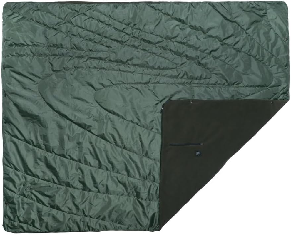 Sash & Bloom Heated Blanket - Olive - Portable Outdoor Heated Blanket with Zip and Buckles for Lounging and Wearing image number 2