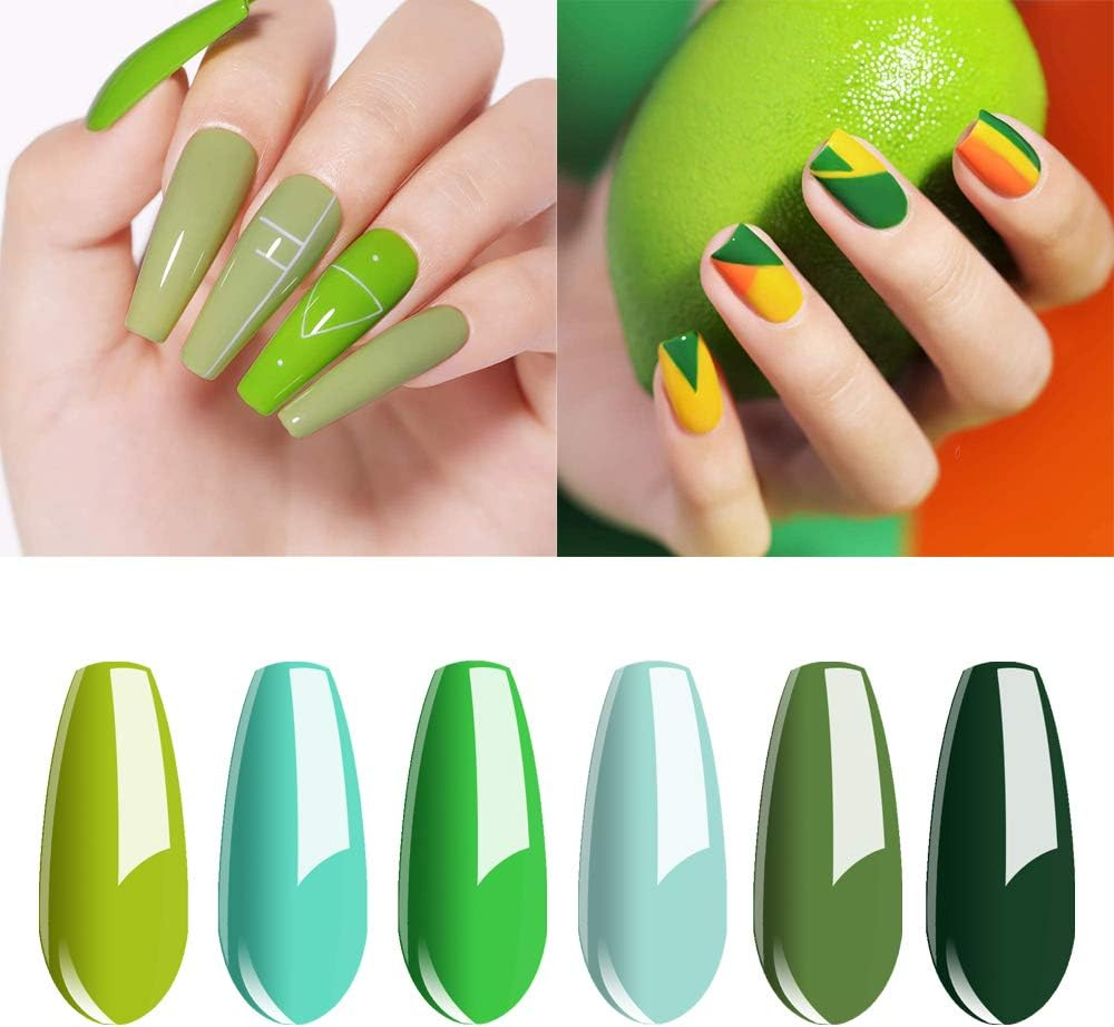 Vishine 6Pcs Soak off LED UV Gel Nail Polish Varnish Nail Art Starter Kit Beauty Manicure Turquoise Green Collection Set 8Ml image number 1