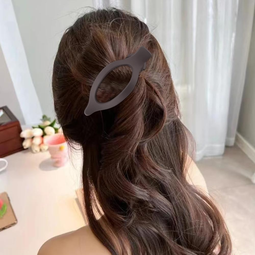 ATODEN Flat Hair Clips for Women Lay Flat Hair Claw Clips for Thick Hair 4 Pcs Large Alligator Hair Clips Duck Billed Hair Clips Matte Neutral Claw Clips Hair Barrettes Hair Accessories image number 6