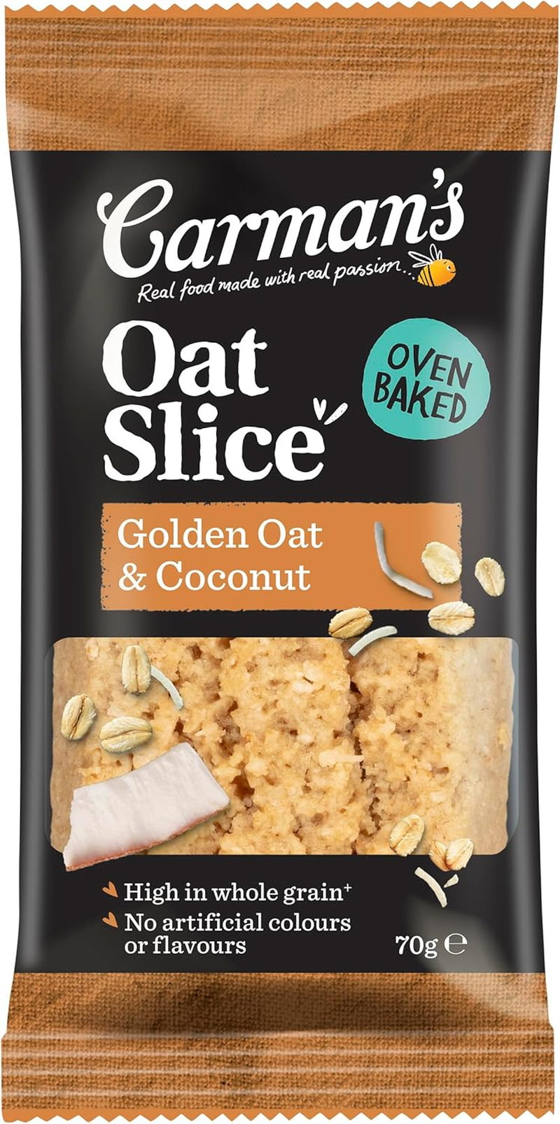 Carman'S Oat Slice Golden Oat & Coconut 12X70G Slices (Pack of 12) image number 1