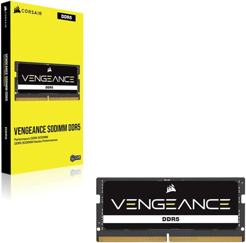 CORSAIR Vengeance SODIMM DDR5 RAM 24GB (1X24Gb) 5600Mhz CL48-48-48-90 1.1V Intel XMP 3.0 Laptop Memory &ndash; Black (CMSX24GX5M1A5600C48) image number 1