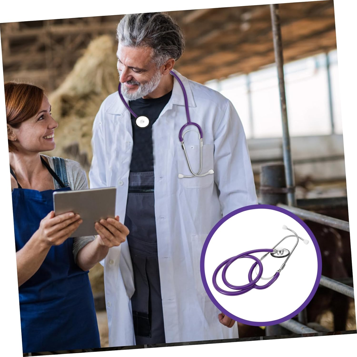 Convenient Livestock Stethoscope Vet Stethoscope for Cow Sheep Portable Outdoor image number 6