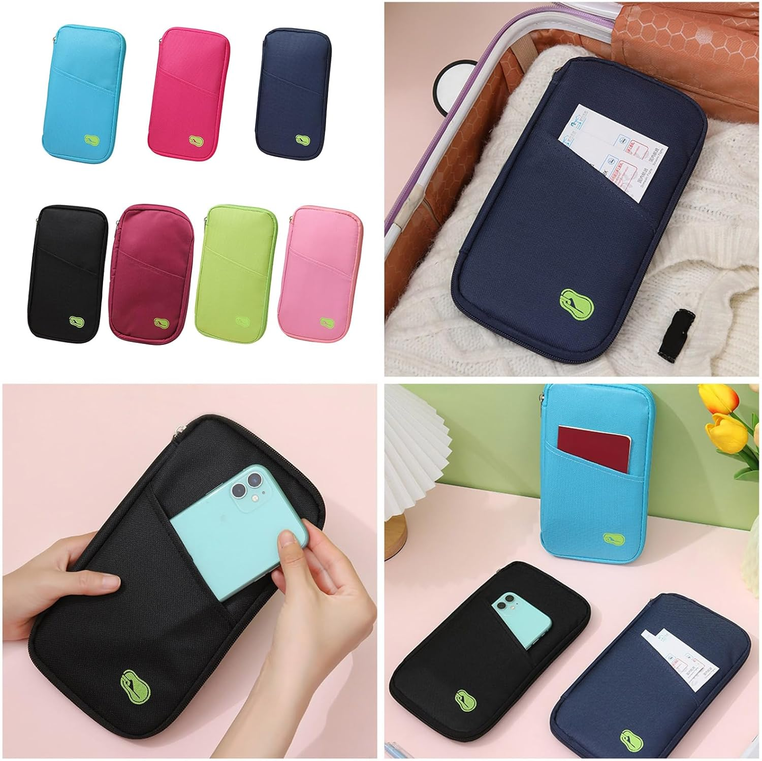 [Xinsheinelry] Mesh Pocket for Efficient Airport Security Check and Ergonomic Design Organized Compact Travel Document Credit Card Passport Holder image number 2