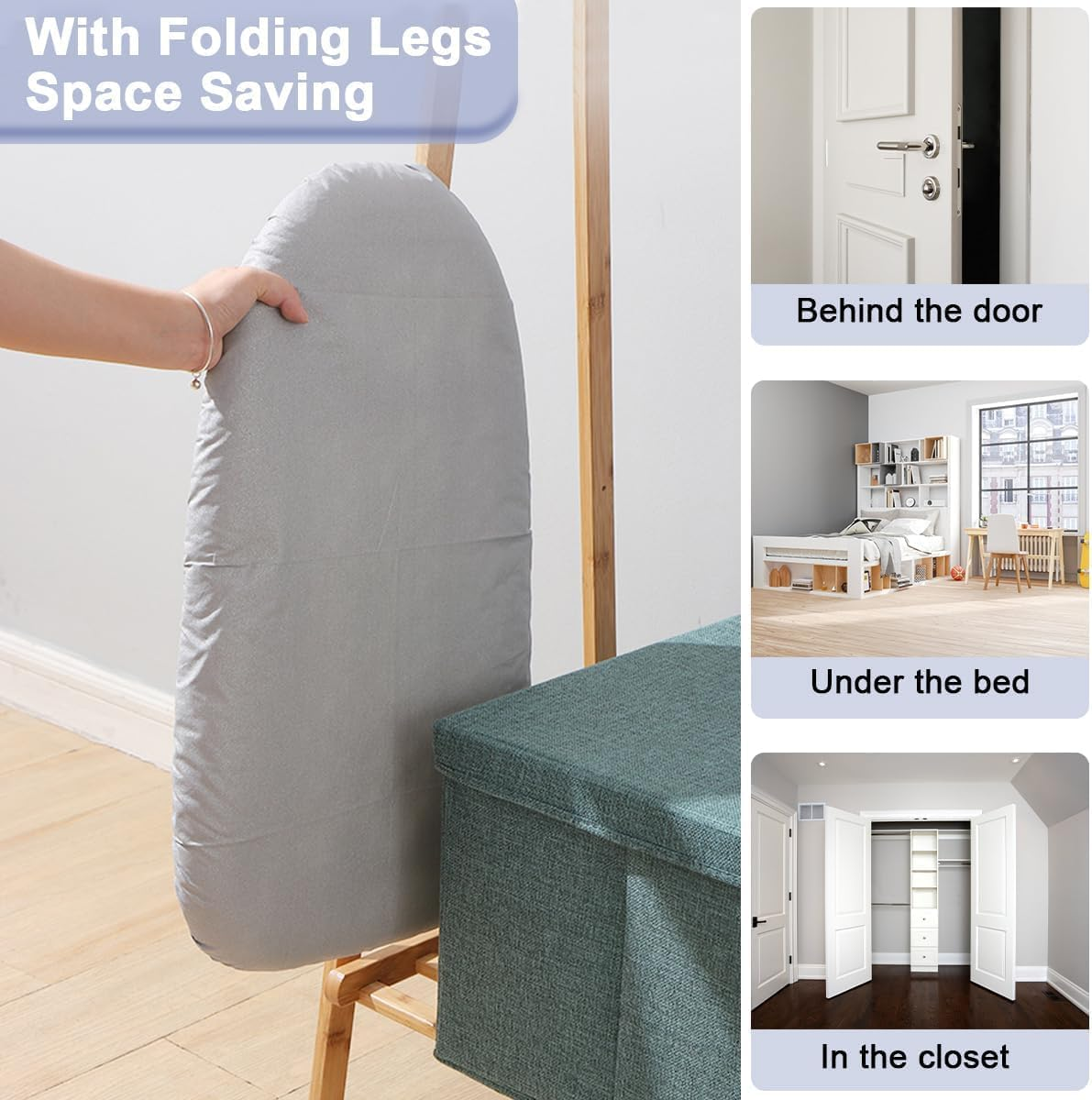 Countertop Ironing Board, Foldable Ironing Board with Ironing Rest Portable Sleeve Ironing Table Top Mini Space Saving Ironing Station Cover T-Leg Heat Resistance Pad for Laundry Travel Dorm Home image number 1