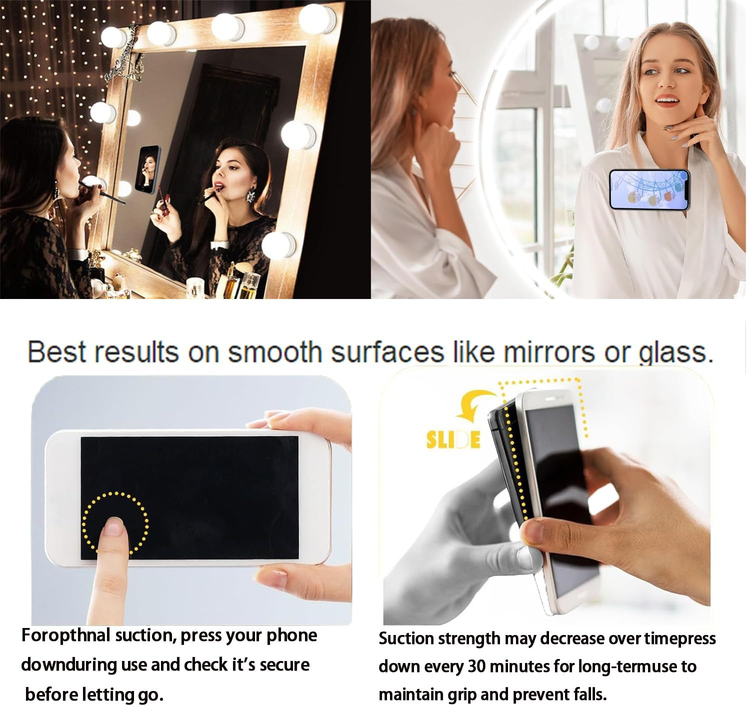 Wzenclave 8Pcs Silicone Phone Suction Cup Phone Suction Mount, Adhesive Phone Hands-Free Mobile Accessory Holder Suitable for Iphone and Android Hands-Free Call or Selfie Assistant and Videos image number 1