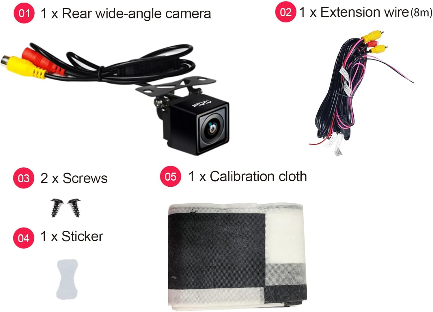 ATOTO AC-HD03LR 720P Rearview Backup Camera (180&deg; Wide-Angle), for ATOTO S8 Models Only（Excluding S8 PN/UN/MS, VSV (Virtual Surround-View) Parking, LRV (Live Rear-View), Night Vision and Waterproof image number 2